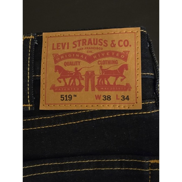 LEVI'S NEW Mens 519 38×34 Extreme Skinny Stretch Denim Blue Jeans Dark Wash - Picture 4 of 11